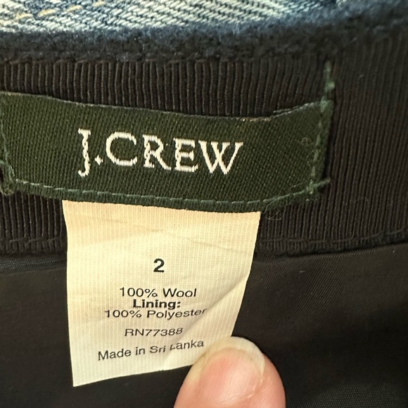 J.Crew Skirt Black 100% Wool Size 2 - Picture 4 of 5